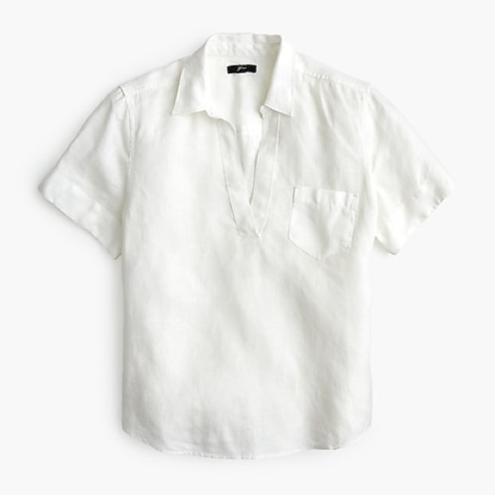 J. Crew Short Sleeve Popover in Linen
